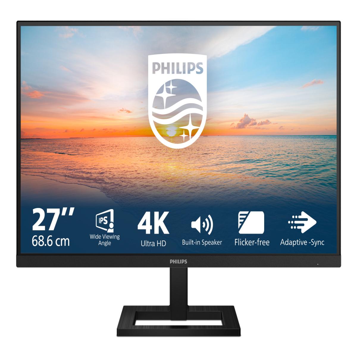 Philips 1000 series 27E1N1800AE/00 computer monitor 68.6 cm (27") 3840 x 2160 pixels 4K Ultra HD LED Black