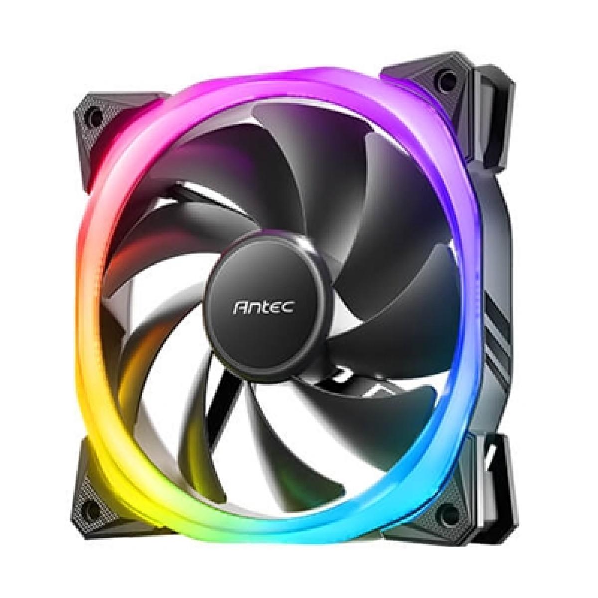 Antec Fusion 120mm ARGB, Black, Upto 2000RPM, 57.93CFM Airflow, 31.24dB Max, 4-pin PWM 3-pin LED