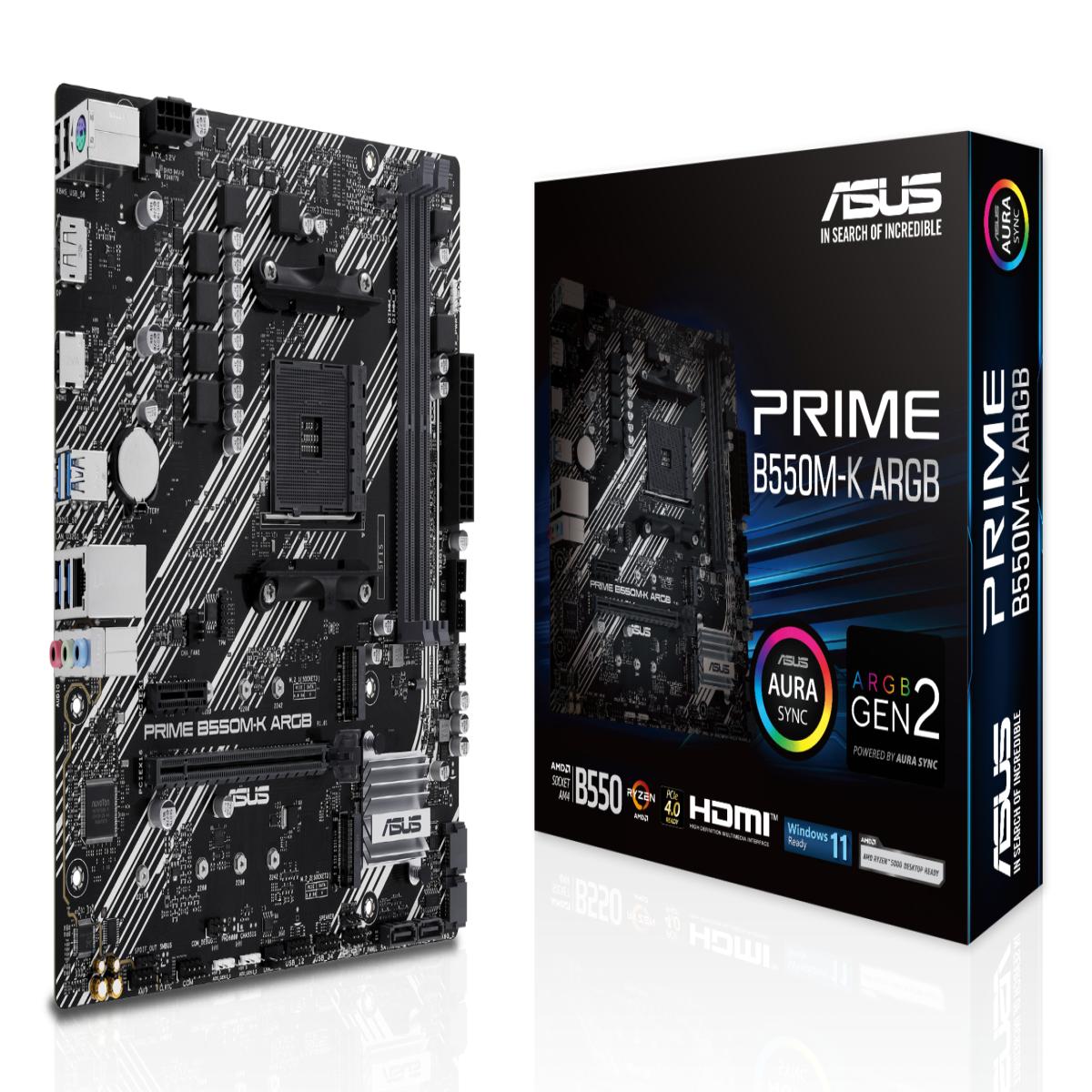 ASUS PRIME B550M-K ARGB AMD B550 Socket AM4 micro ATX
