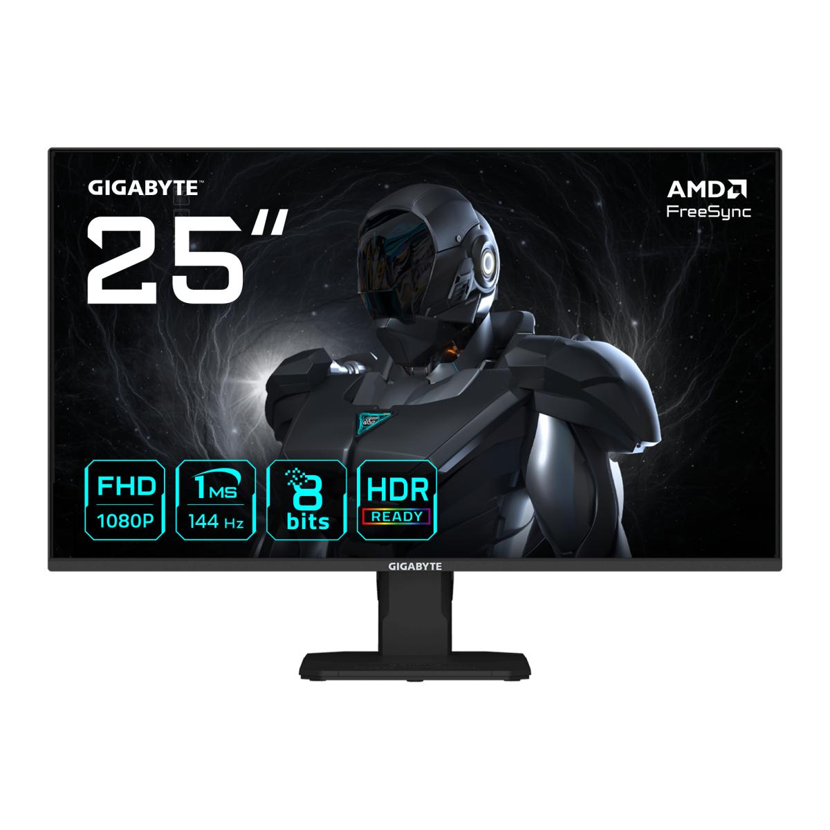 GIGABYTE GS25F14 25” FHD Gaming Monitor - 1920 x 1080, 144Hz, 1ms, 300 cd/m², Display HDR 10, HDMI 2.0, Displayport 1.2