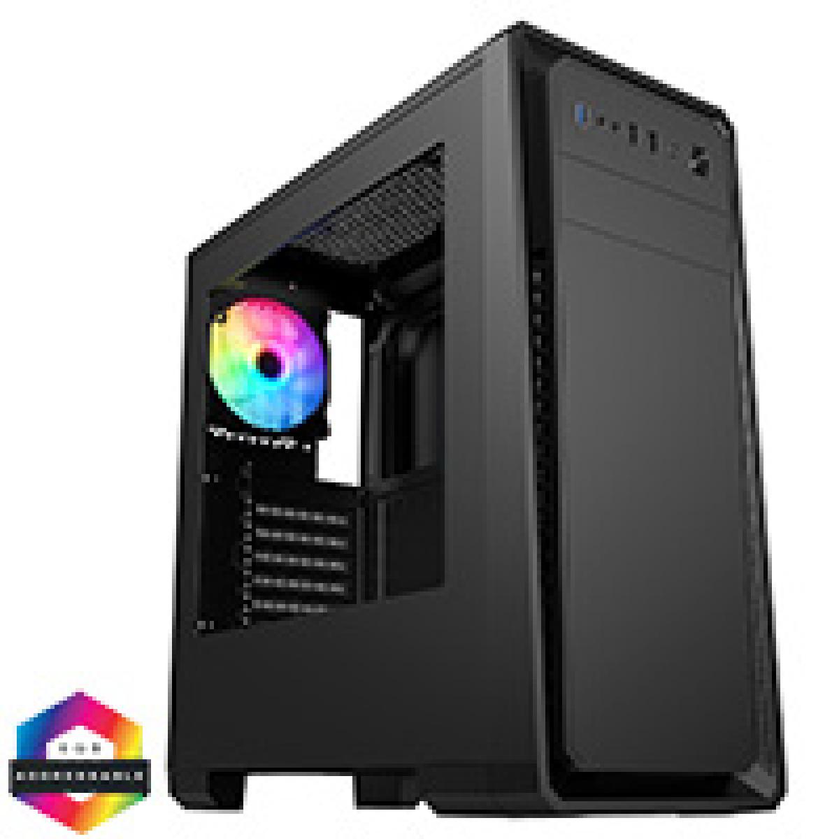 CiT Dark Soul Black Midi Case With 1 x 120mm ARGB Fan Side Window Panel