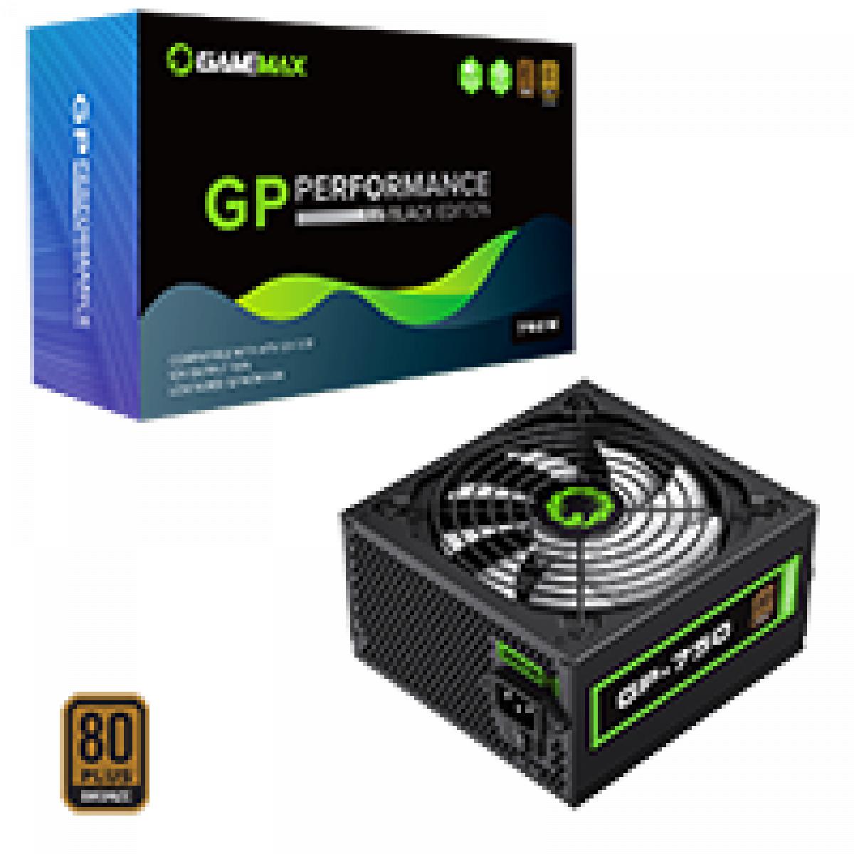 GameMax GP750 750W 80 Plus Bronze Wired Power Supply