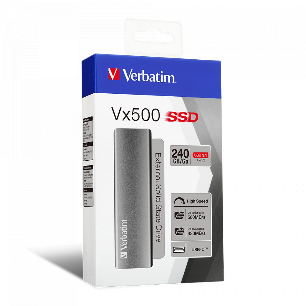 Verbatim Vx500 External SSD USB 3.1 Gen 2 240GB