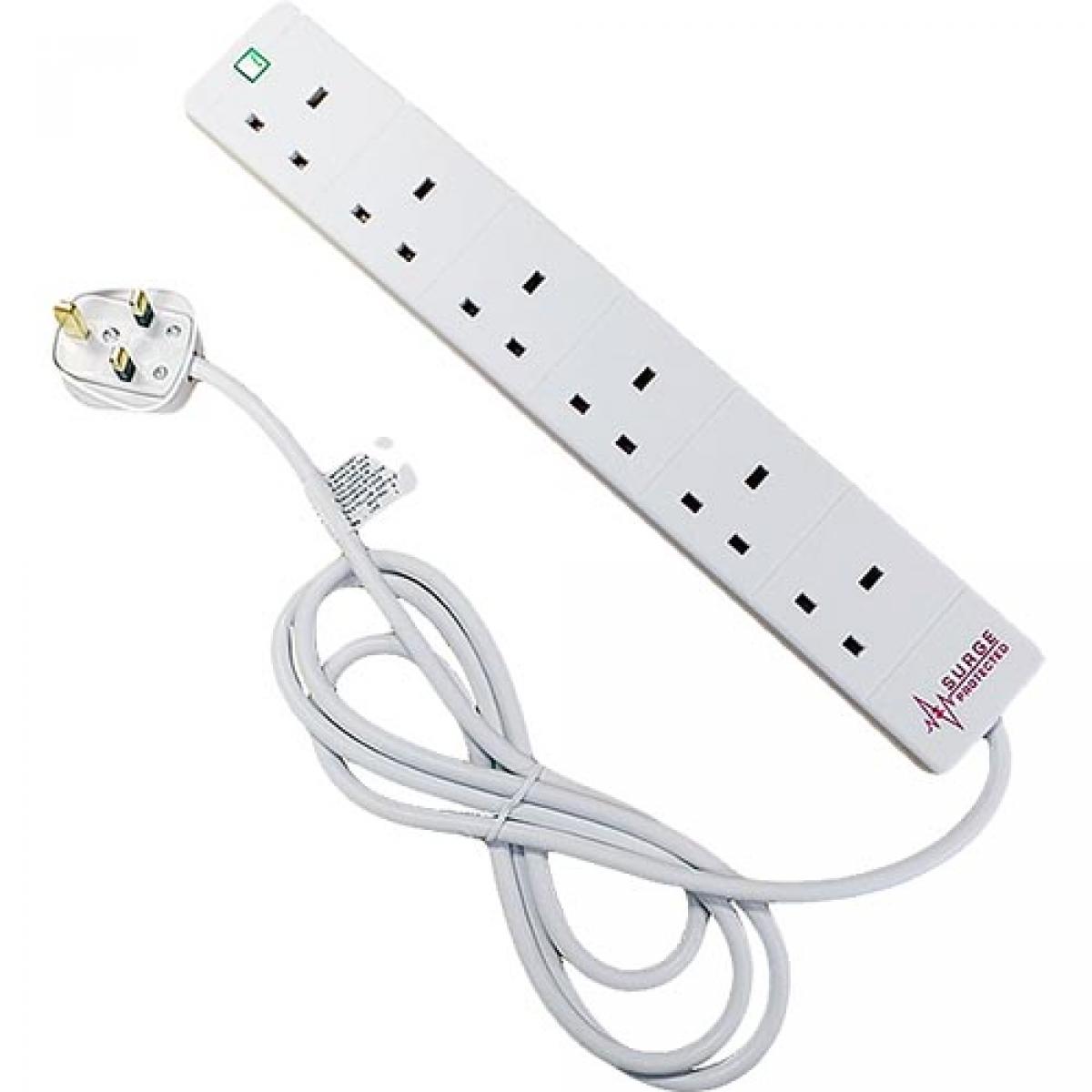 CNL 6W UK 13A SURGE PROTECT Wh 2M Lead