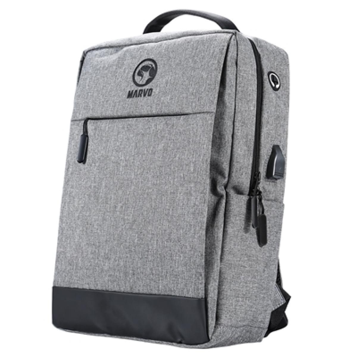 Marvo Scorpion Urbano 20 Black Waterproof 15.6 Inch Laptop Backpack with USB Charging Port (Grey)