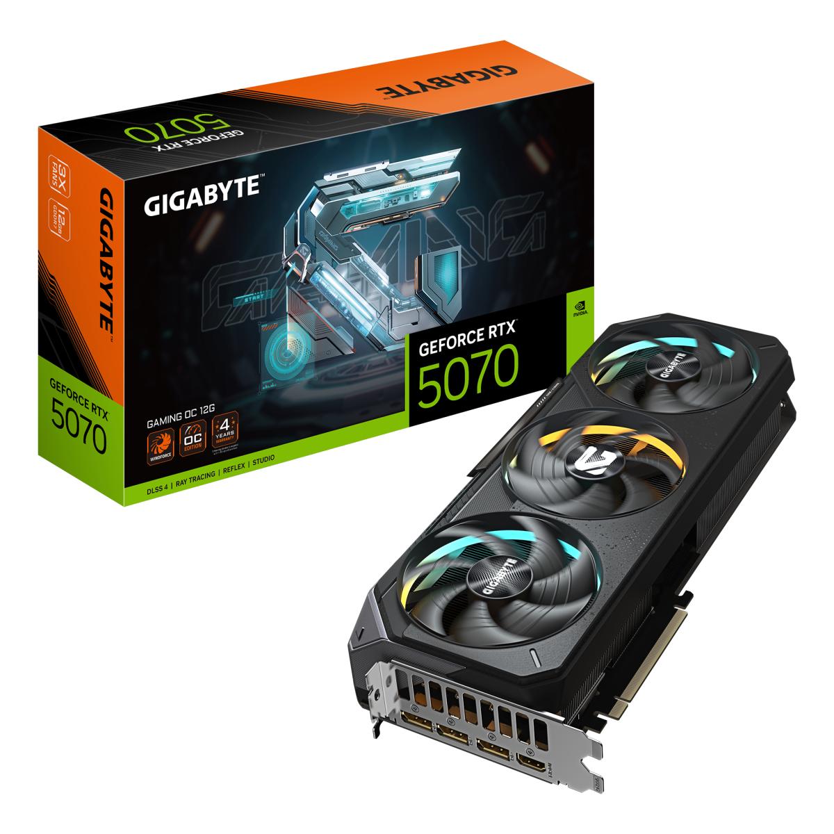 GIGABYTE GeForce RTX 5070 GAMING OC 12G Graphics Card - 12GB GDDR7, 192bit, PCI-E 5.0, 2625 MHz Core Clock, 3 x DP 2.1a, 1 x HDMI 2.1b, NVIDIA DLSS 4, GV-N5070GAMING OC-12GD