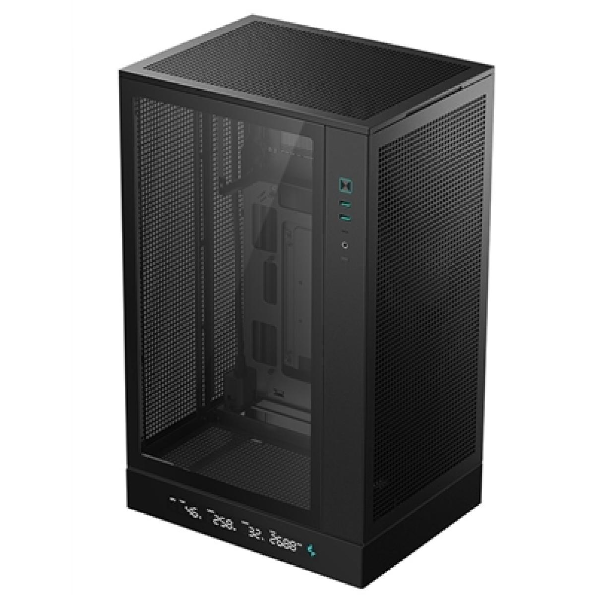 DeepCool CH270 Digital Micro-ATX Case, Mini-Tower PC Case with Tempered Glass Side Panel, USB-C Port, High Airflow Support for 360mm Radiator, ATX PSU, Black