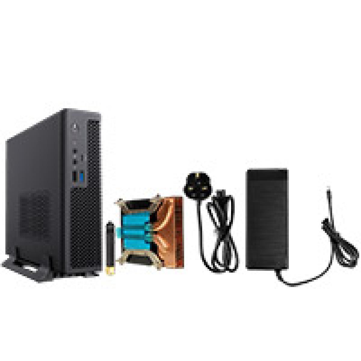 CiT S2i 2 Litre USB 3.X Type C Ultra-Thin Mini-ITX Computer Case With 120W Laptop Adpater CPU Cooler WIFI Antenna 5cm Included