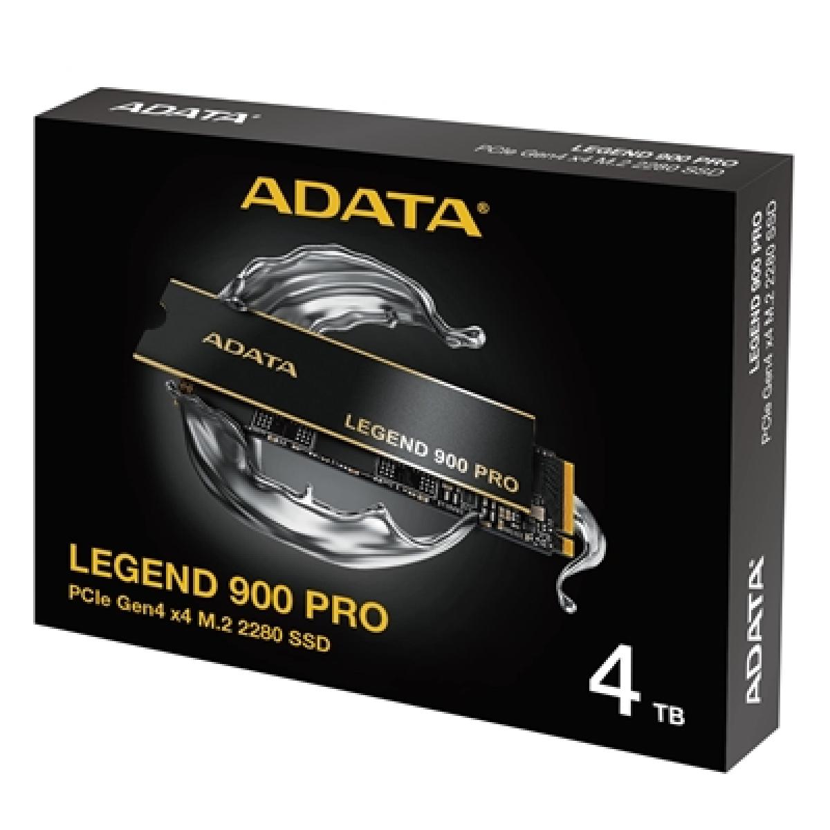 Adata Legend (SLEG-900P-4TCS) 900 PRO PCIe Gen4 x4 M.2 2280 Solid State Drive,  R/W speed up to 7,400/6,500 MB/s, 5-year limited warranty