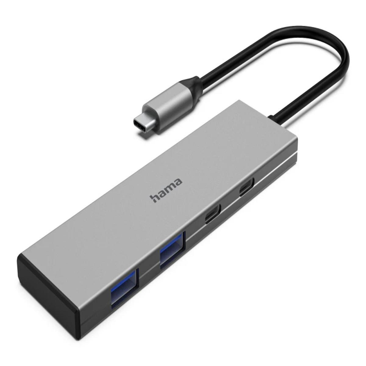 Hama 00200147 interface hub USB Type-C 10000 Mbit/s Grey