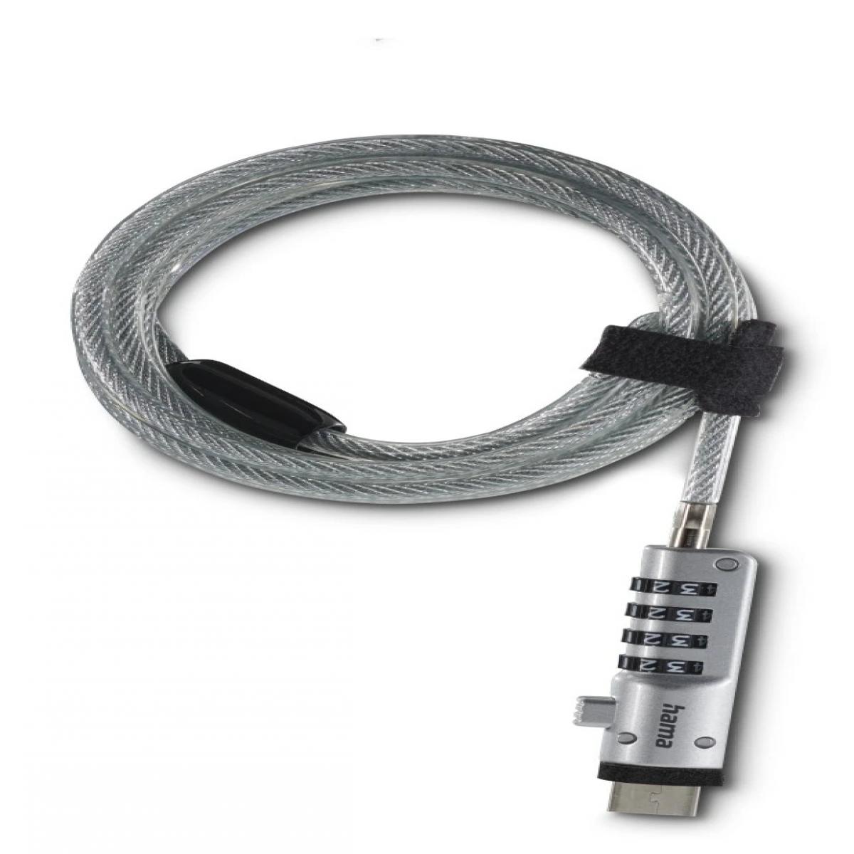 Hama USB cable lock Silver, Transparent 1.8 m