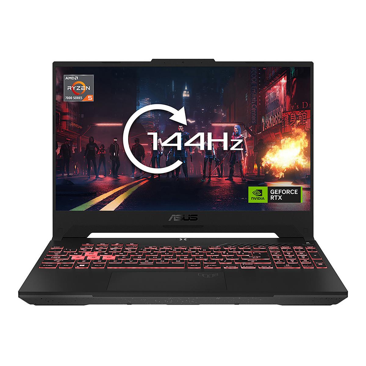 ASUS TUF Gaming A15 FA507NU-LP103W AMD Ryzen™ 5 7535HS Laptop 39.6 cm (15.6") Full HD 8 GB DDR5-SDRAM 512 GB SSD NVIDIA GeForce RTX 4050 Wi-Fi 6 (802.11ax) Windows 11 Home Black, Grey