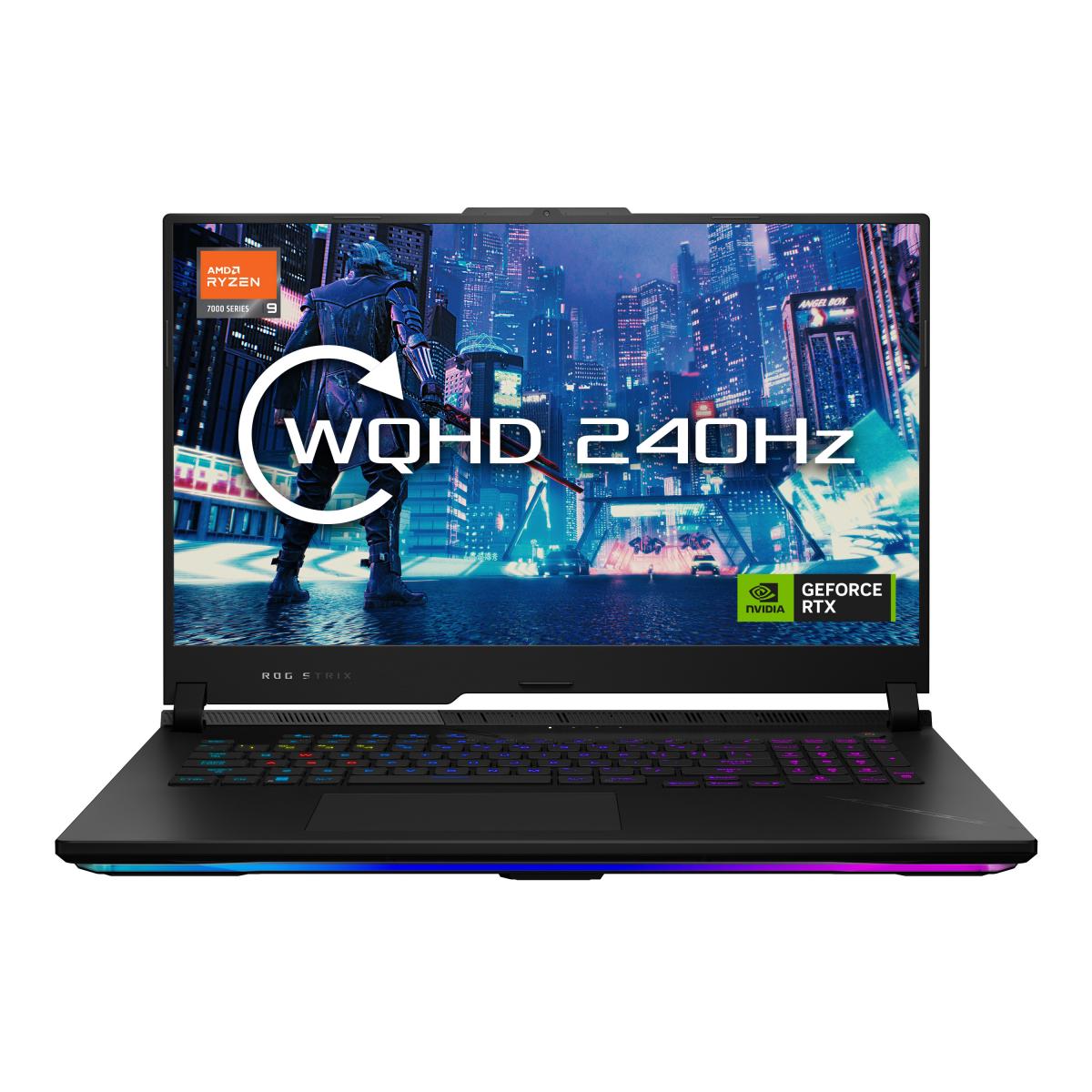 ASUS ROG Strix SCAR 17 G733PYV-LL046W AMD Ryzen™ 9 7945HX3D Laptop 43.9 cm (17.3") Wide Quad HD 32 GB DDR5-SDRAM 2 TB SSD NVIDIA GeForce RTX 4090 Wi-Fi 6E (802.11ax) Windows 11 Home Black