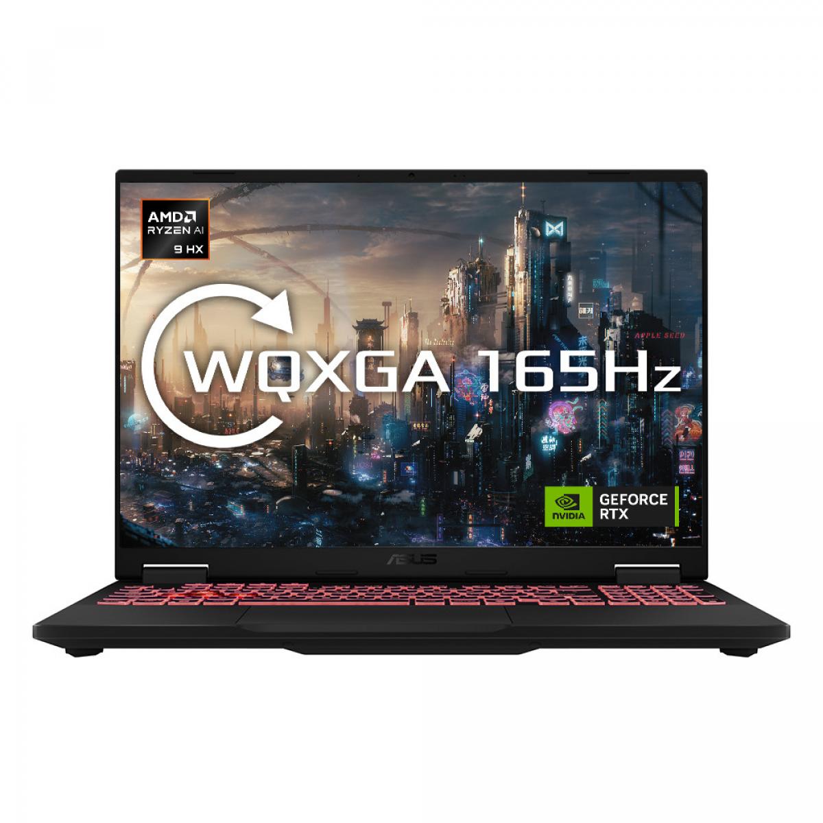 ASUS TUF Gaming A16 FA608WI-QT013W laptop Copilot+ PC AMD Ryzen AI 9 370 40.6 cm (16") 2.5K 32 GB LPDDR5x-SDRAM 2 TB SSD NVIDIA GeForce RTX 4070 Wi-Fi 6E (802.11ax) Windows 11 Home Dutch Black, Grey