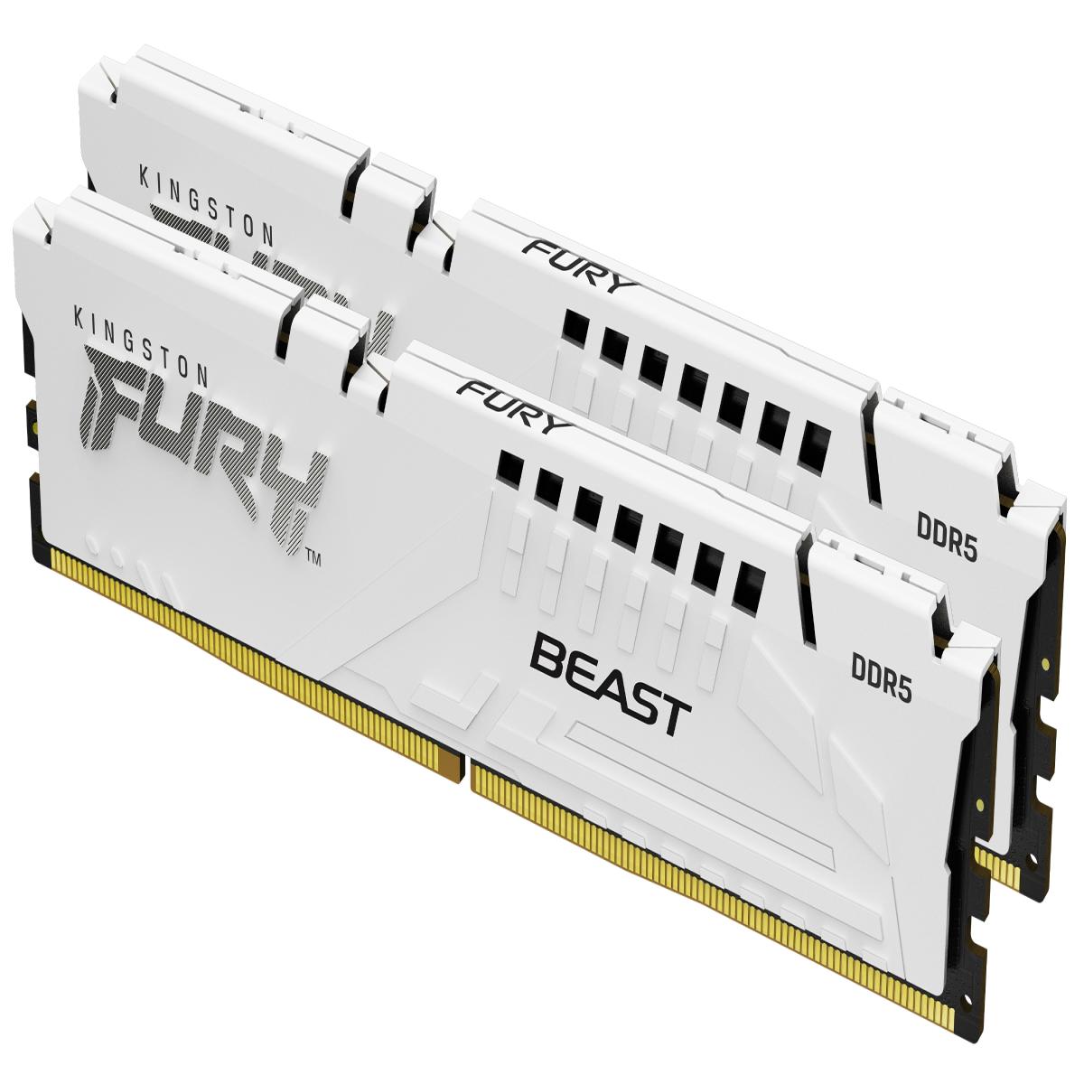 Kingston Technology FURY Beast 32GB 5200MT/s DDR5 CL40 DIMM (Kit of 2) White XMP
