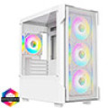 CiT Bolt White Mesh Micro-ATX Gaming Case With 4 x 120mm ARGB Infinity Fans and Tempered Glass Side Panel