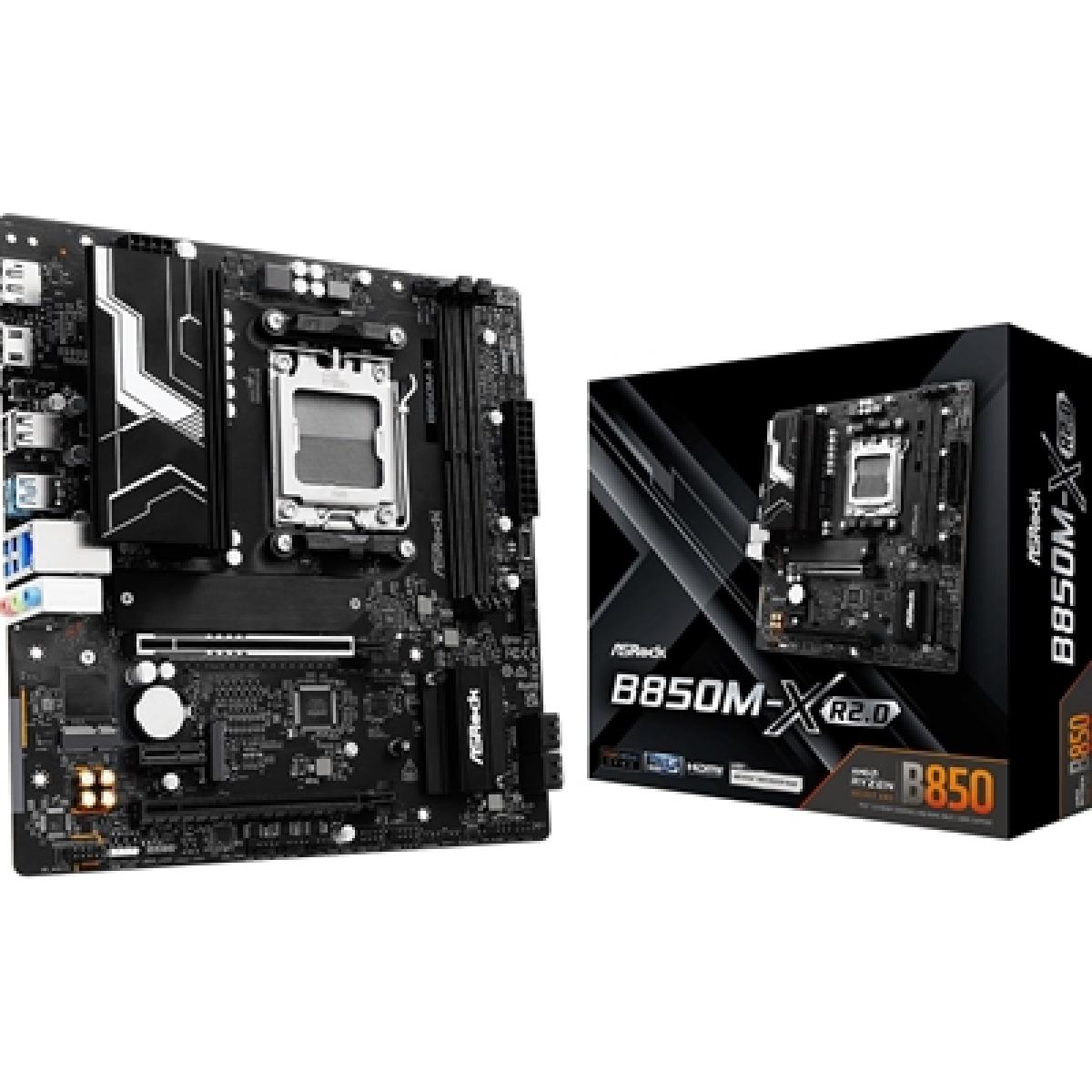 ASRock B850M-X AMD AM5 Socket Motherboard, Micro-ATX, 2x DDR5 Slots, 2x M.2 Sockets, 2.5GbE LAN, 1x DisplayPort / 1x HDMI Port