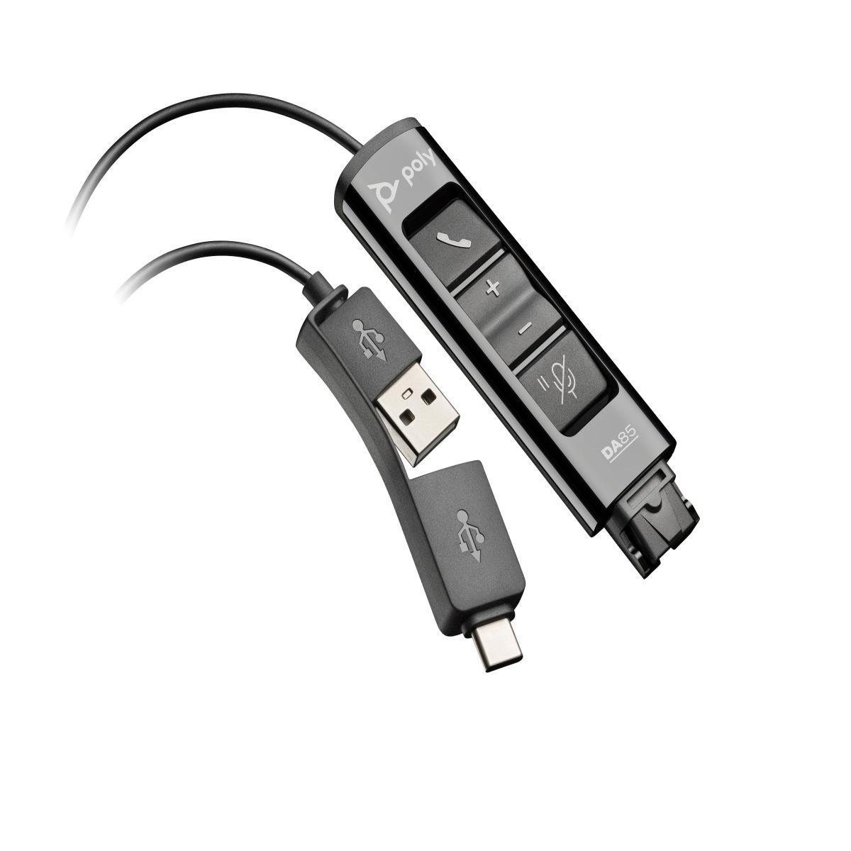 HP Poly DA85 USB to QD Black Adapter TAA