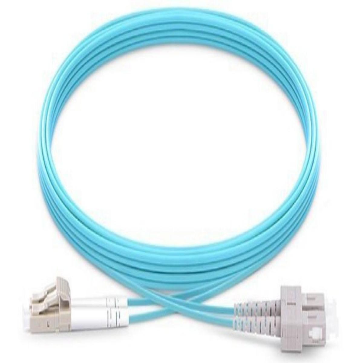 Origin Storage LC-SC OM3 Fibre Optic Cable Multimode Duplex - Aqua 0.5m