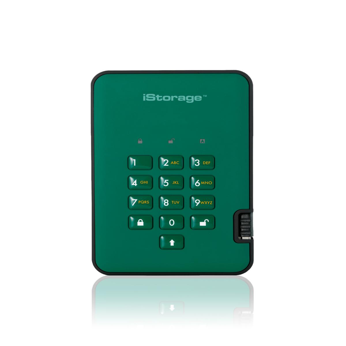 iStorage diskAshur² SSD 2TB Green | Secure Portable Solid State Drive |AES-XTS 256-bit Hardware Encryption | PIN protected | OS & Platform Independent | TAA Compliant |Brute force hack defence | Dust/Water Resistant