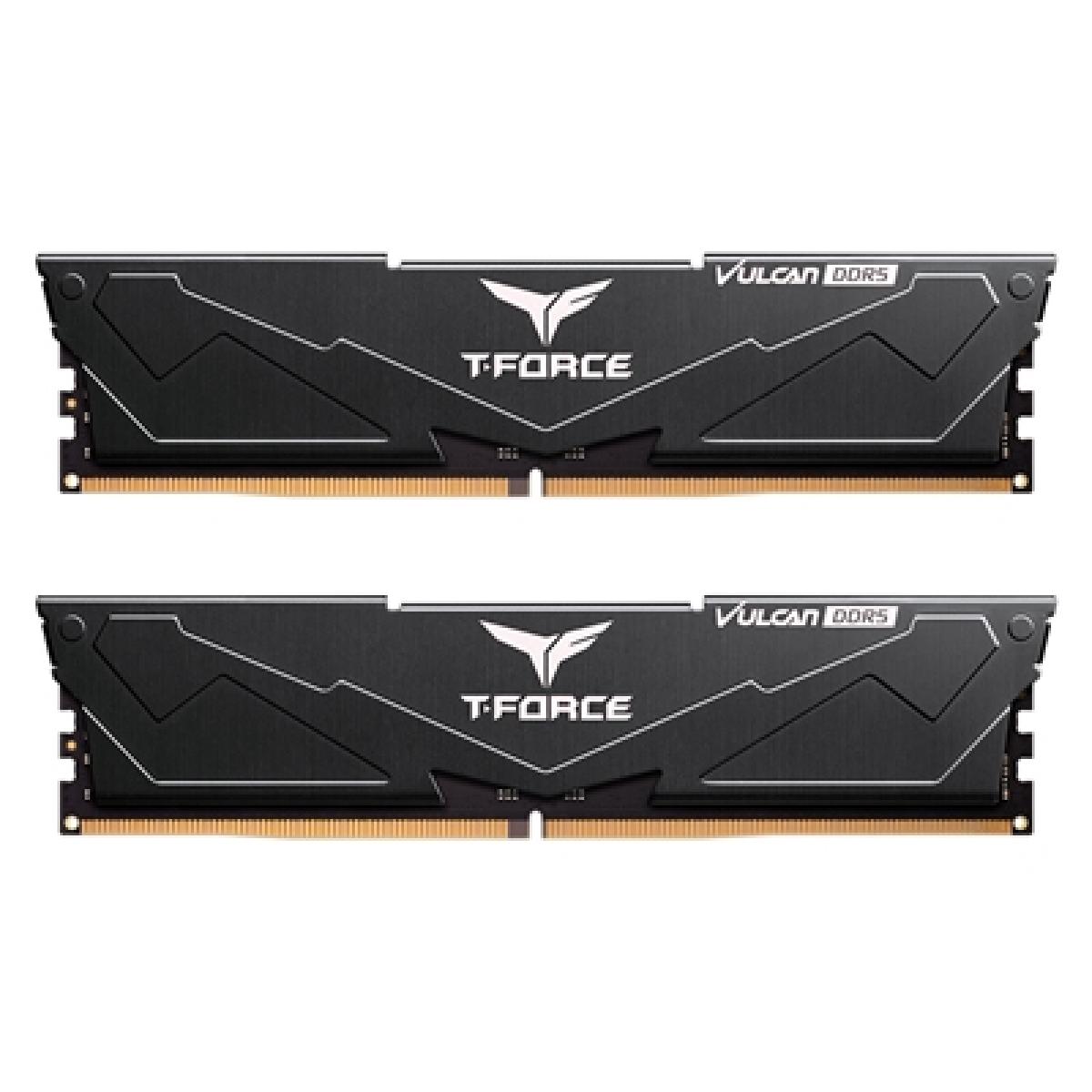 Team T-Force Vulcan FLBD532G6400HC40BDC01 32GB System Memory (2 x 16GB), DDR5 6400, 40-40-40-84, 1.35v, Black, Retail Boxed