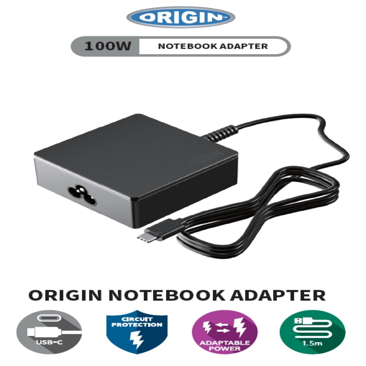 Origin Storage 100W USB-C Adapter with UK Cable