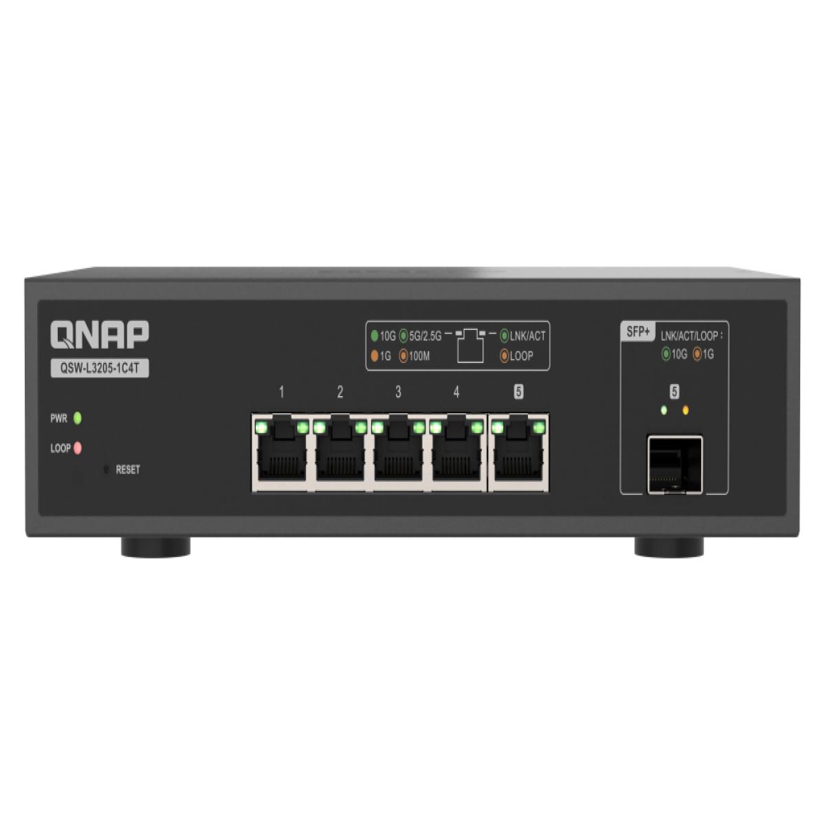 QNAP QSW-L3205-1C4T 4 Managed 10G Ethernet (100/1000/10000) Desktop Black