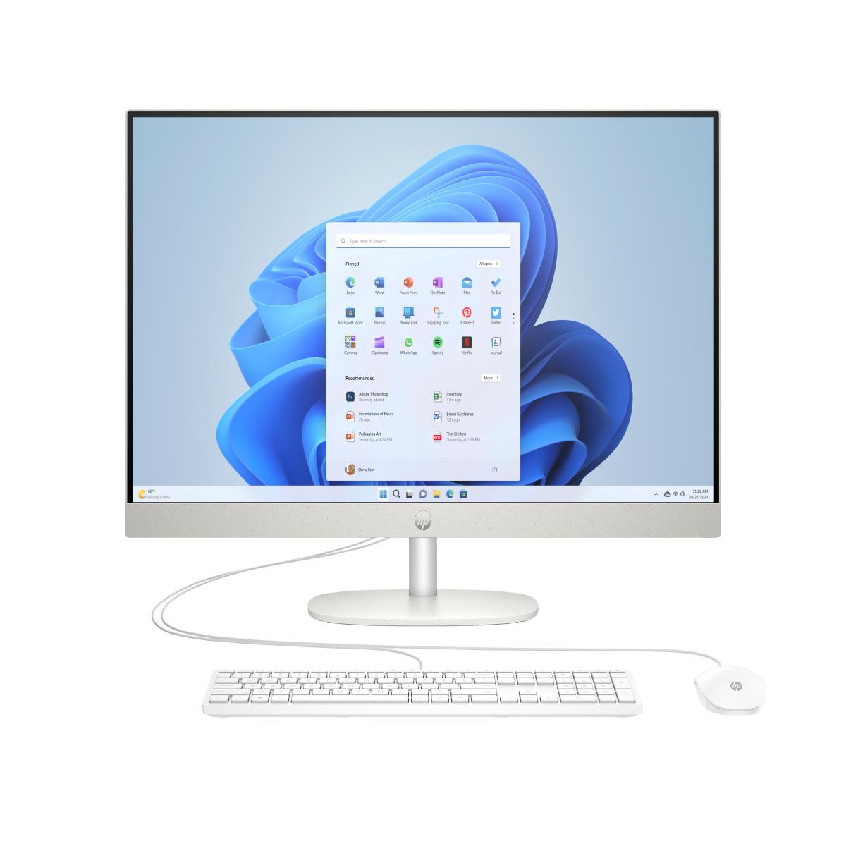 HP All-in-One 27-cr0000na AMD Ryzen™ 7 7730U 68.6 cm (27") 1920 x 1080 pixels All-in-One PC 16 GB DDR4-SDRAM 512 GB SSD Windows 11 Home Wi-Fi 6 (802.11ax) White