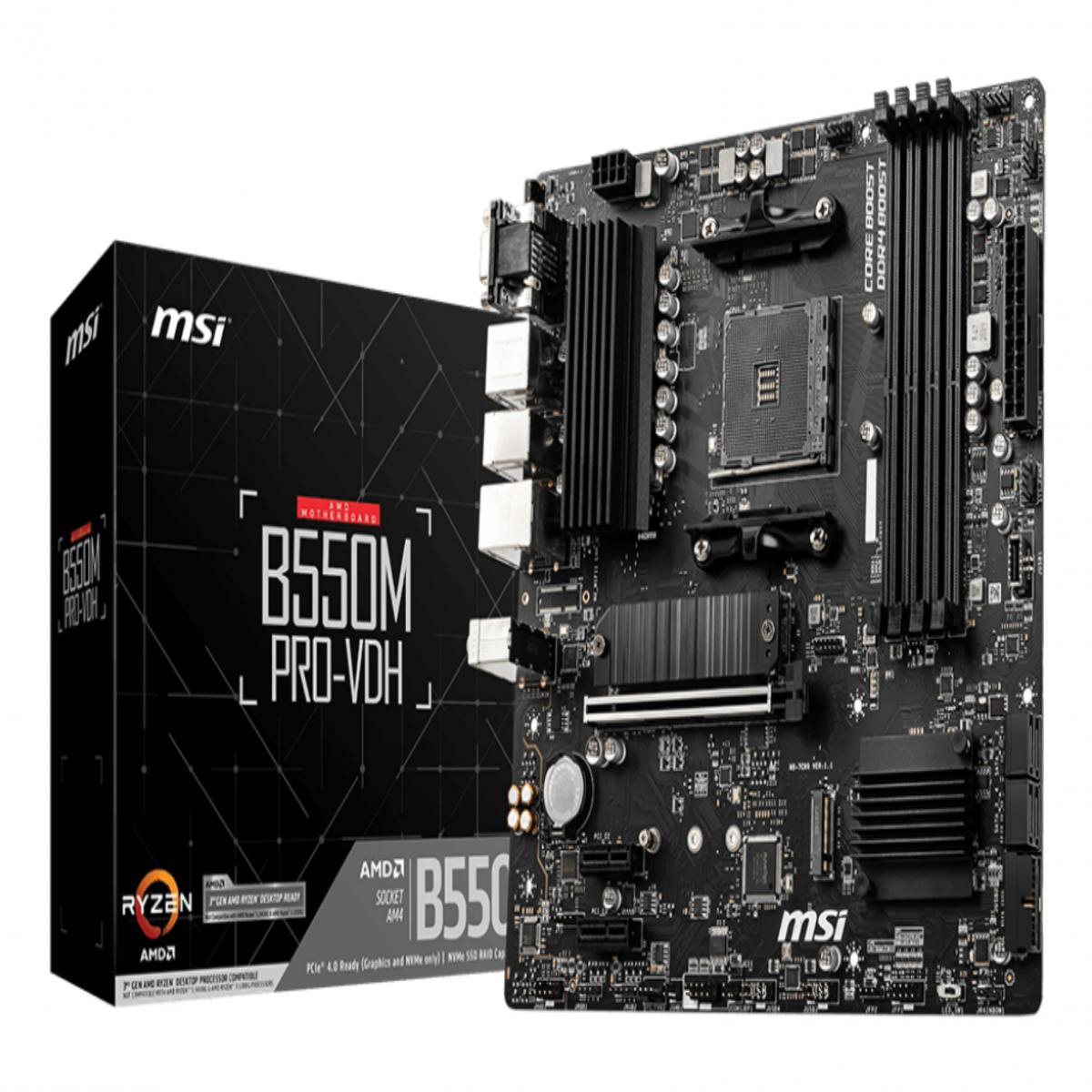 MSI B550M PRO-VDH motherboard AMD B550 Socket AM4 micro ATX