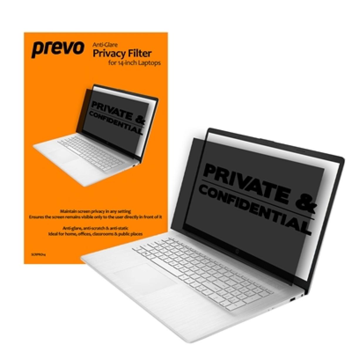 prevo 14-Inch Laptop Privacy Screen/ Privacy Filter, Anti-Glare, Anti-Peep, Anti-Static, Blackout