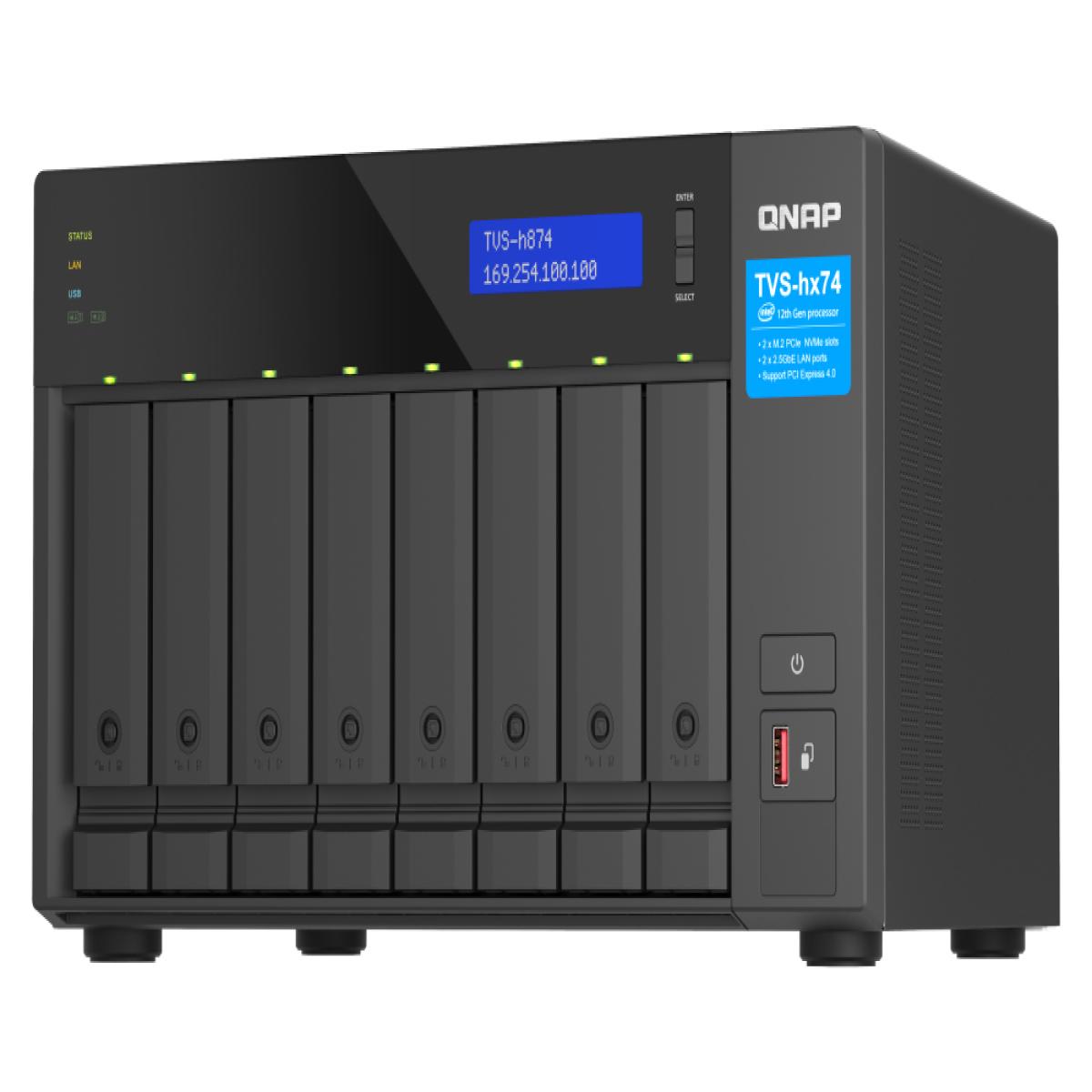 QNAP TVS-h874X NAS Tower Intel® Core™ i9 64 GB DDR4 0 TB QuTS hero Black