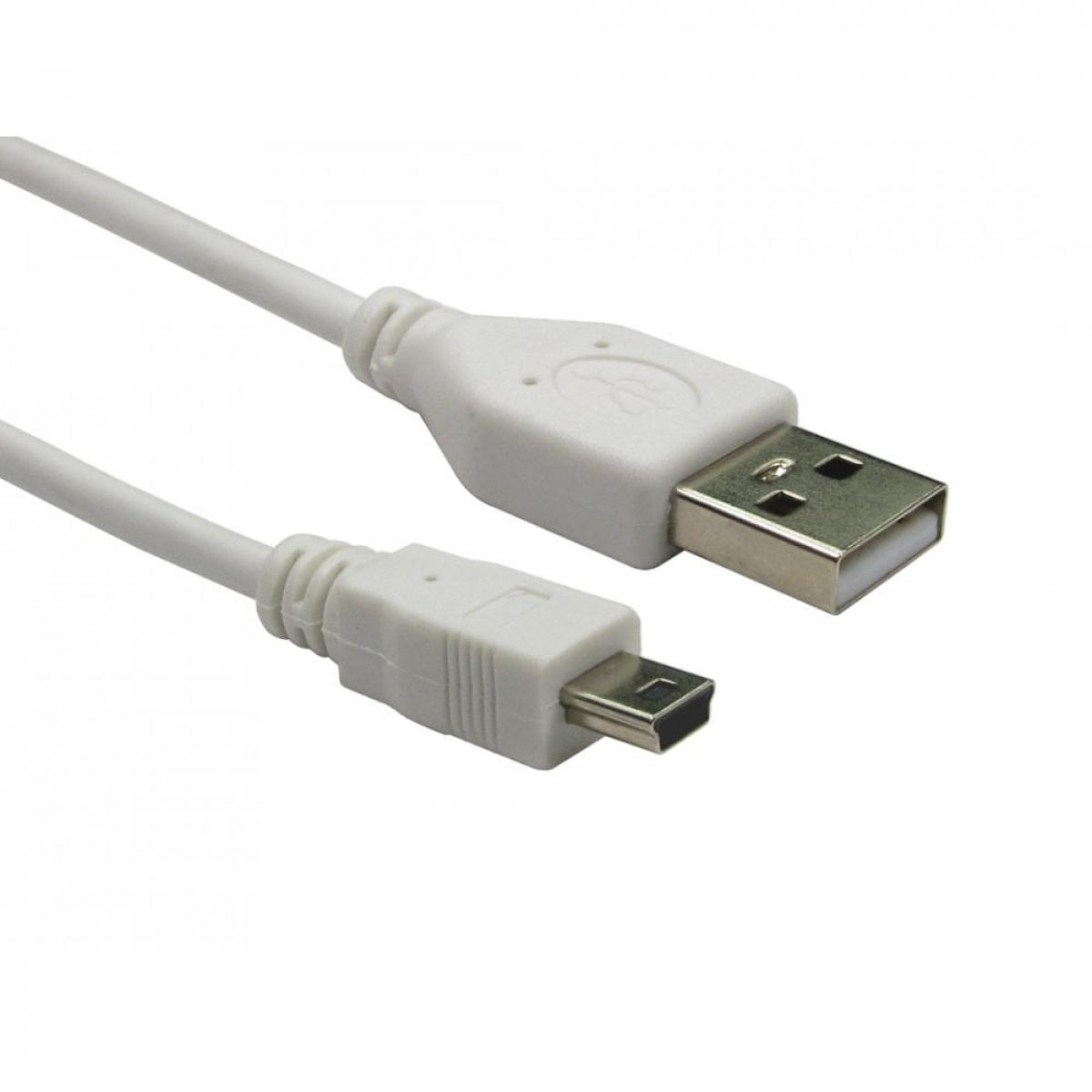 CDL 1.8m USB 2.0 A-MiniB 5 Pin WhT