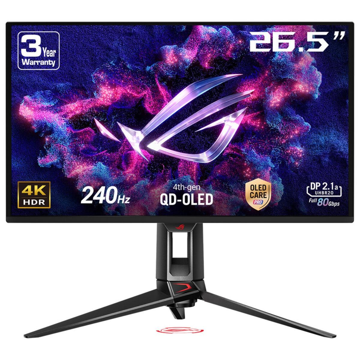 ASUS ROG Swift OLED PG27UCDM computer monitor 67.3 cm (26.5") 3840 x 2160 pixels 4K Ultra HD QD-OLED Black