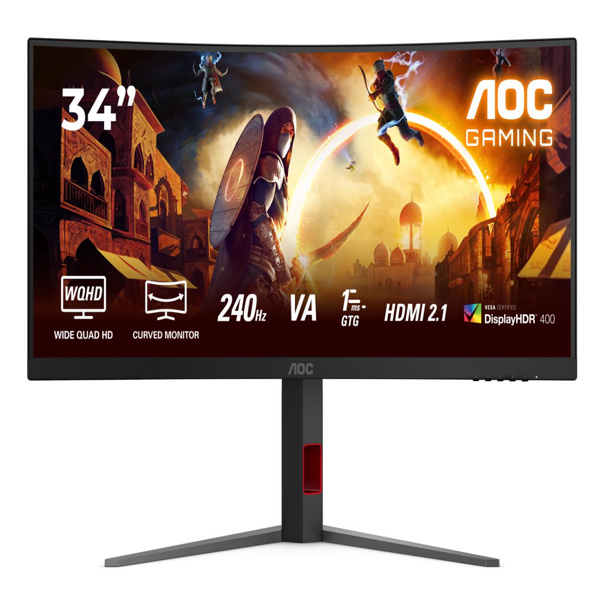 AOC G4 CU34G4Z computer monitor 86.4 cm (34") 3440 x 1440 pixels Wide Quad HD LED Black, Red