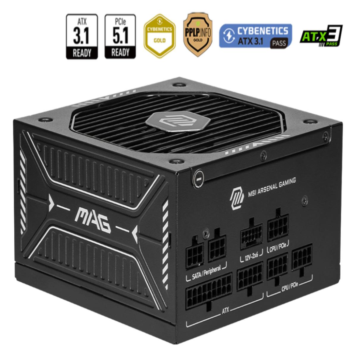 MSI MAG A750GLS PCIE5 power supply unit 750 W 24-pin ATX ATX Black