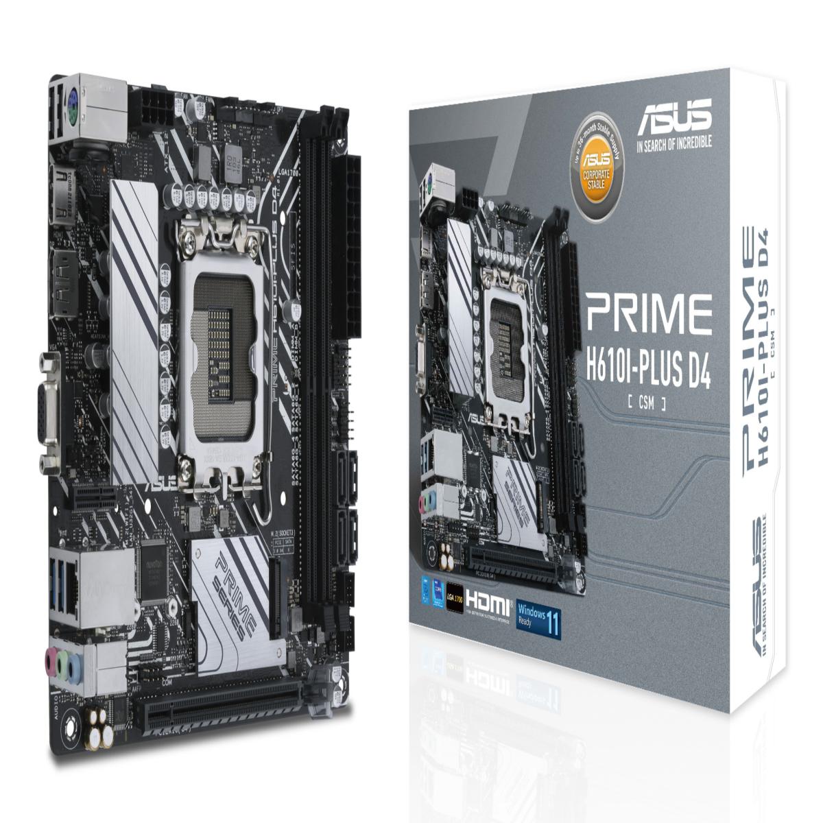ASUS PRIME H610I-PLUS D4-CSM Intel H610 LGA 1700 mini ITX