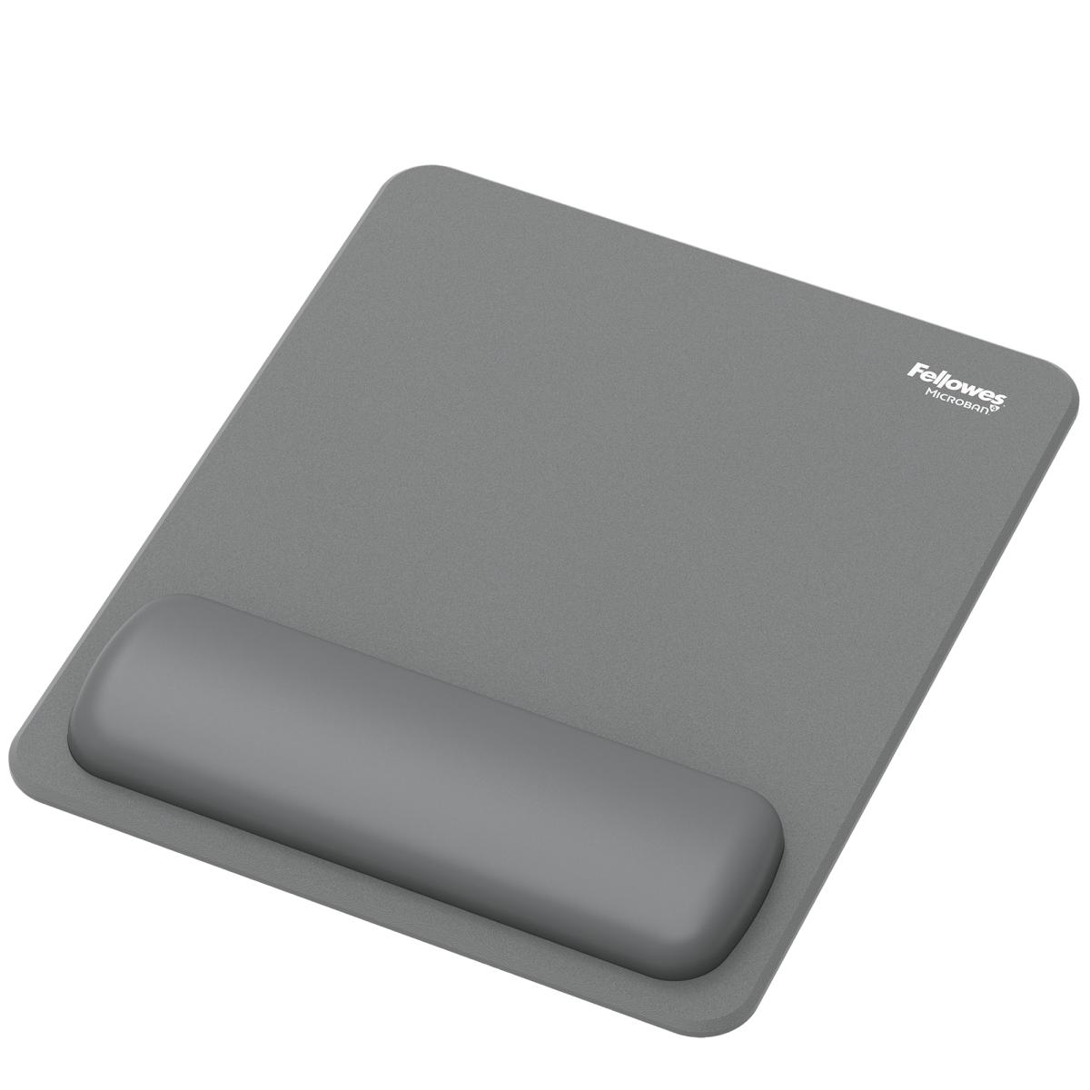 Fellowes Breyta Mouse Mat Wrist Rest Mouse Pad Wrist Support with Antibacterial Protection Ergonomic Mouse Mat Grey