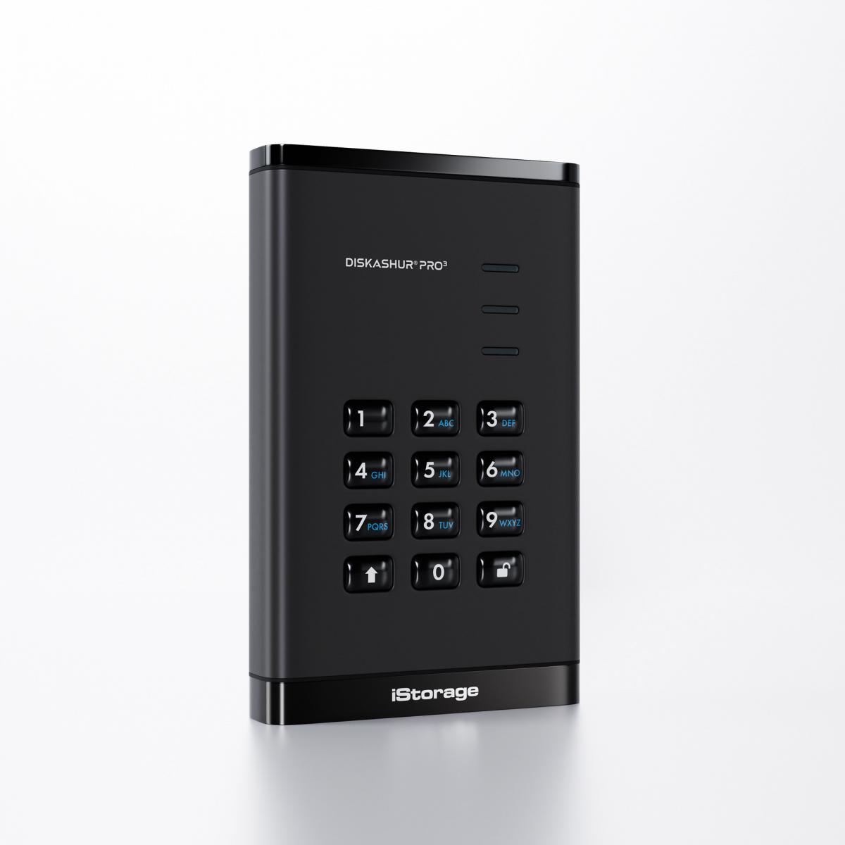 iStorage diskAshur PRO³ HDD 4TB | Secure Portable Hard Drive |FIPS 140-3 Level 3 compliant | AES-XTS 256-bit Hardware Encryption | PIN protected | OS & Platform Independent |GDPR, TAA Compliant|Brute force hack defence | Dust/Water Resistant