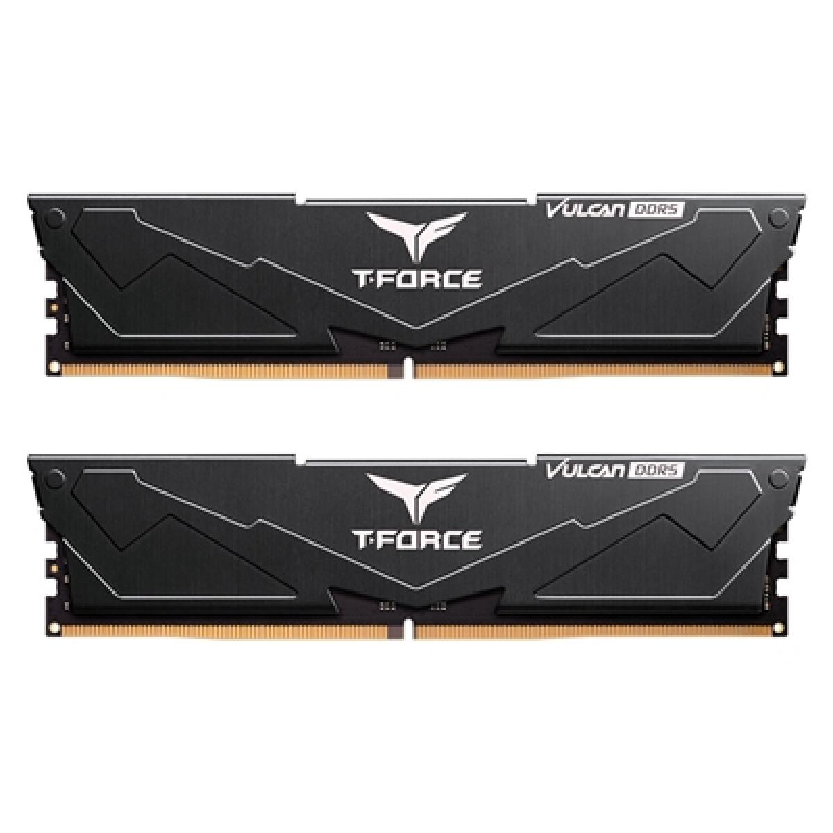 Team T-Force Vulcan FLBD532G6400HC40BDC01 32GB System Memory (2 x 16GB), DDR5 6400, 40-40-40-84, 1.35v, Black, Retail Boxed