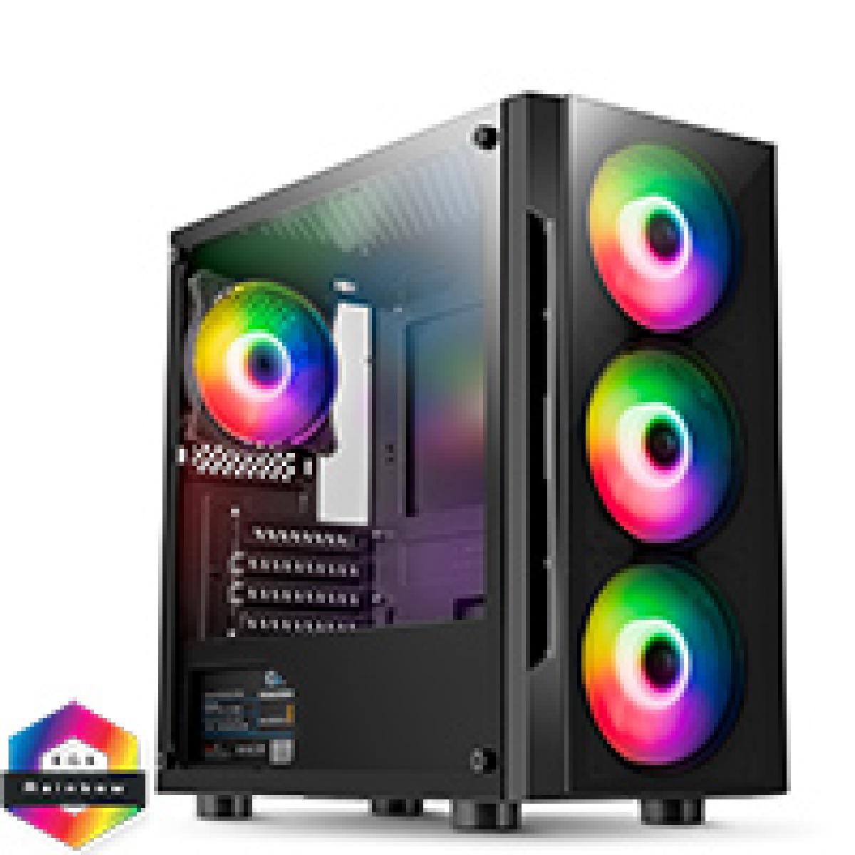 CiT Flash Gaming Matx Case 4x ARGB fans TG Front and Side Panels EPE
