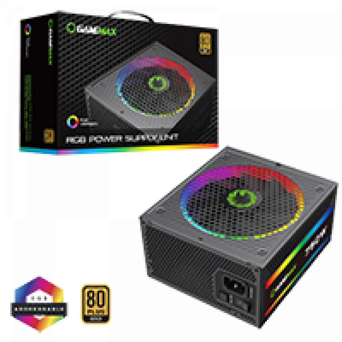 GameMax 750W Pro Modular 80 Plus Gold Power Supply With 14cm ARGB Fan