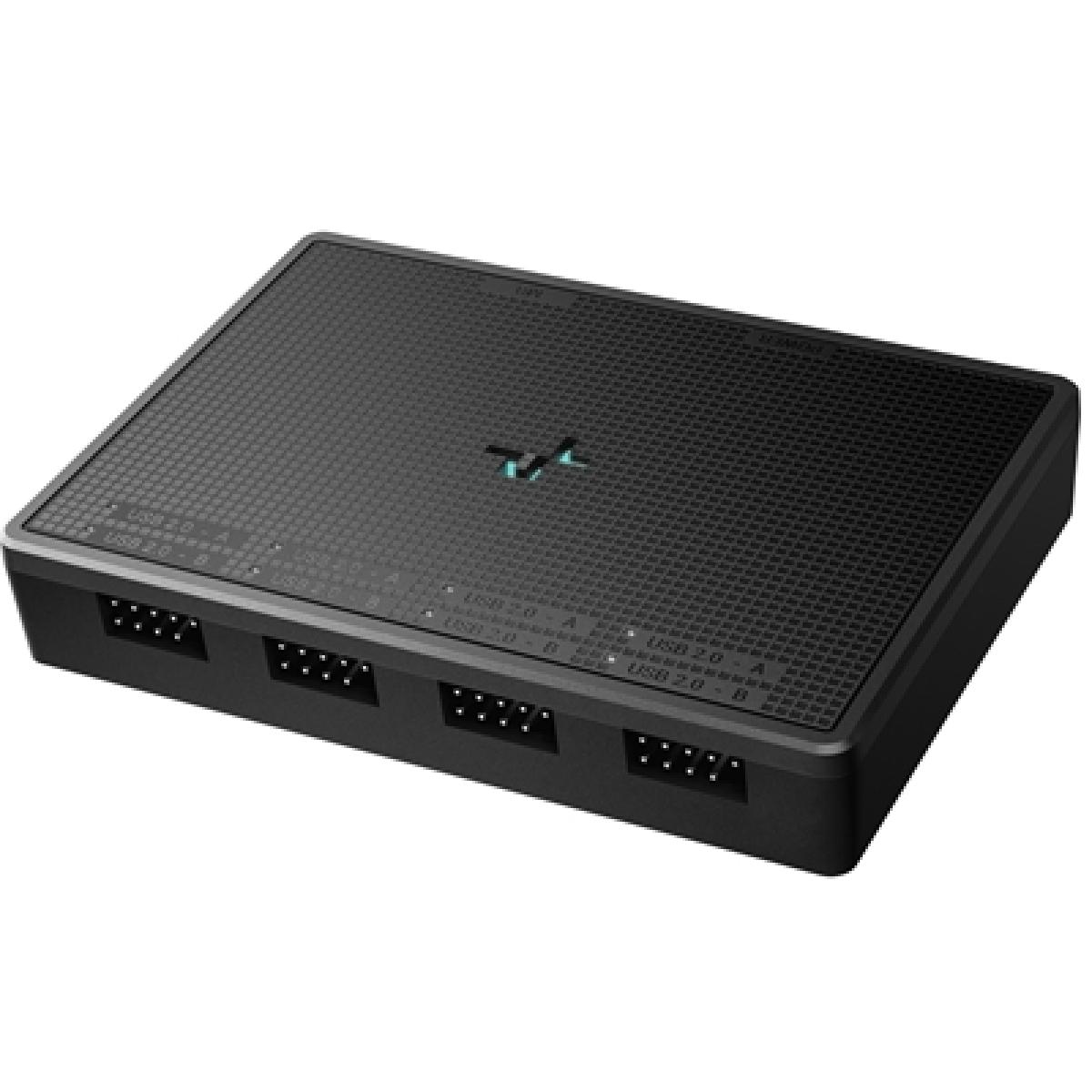 DeepCool USB HUB 4 ports, Easy Setup, Plug-and-play, Windows, macOS Compatibility, Connecting Multiple USB Devices, Black