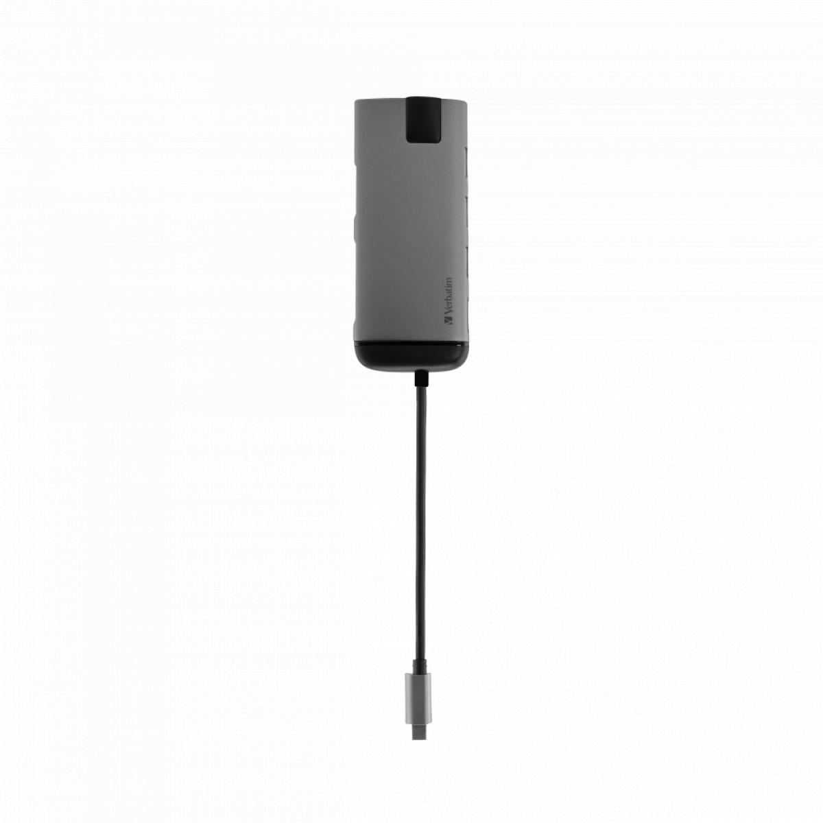 Verbatim 49142 laptop dock/port replicator USB 3.2 Gen 1 (3.1 Gen 1) Type-C Black, Silver