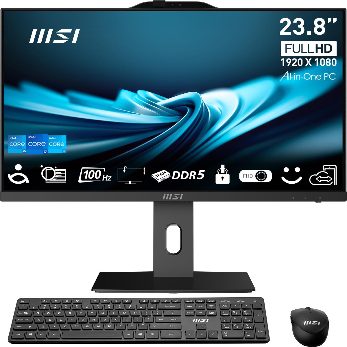 MSI PRO AP242P 14M Intel® Core™ i5 i5-14400 60.5 cm (23.8") 1920 x 1080 pixels All-in-One PC 8 GB DDR5-SDRAM 512 GB SSD Windows 11 Pro Wi-Fi 6E (802.11ax) Black
