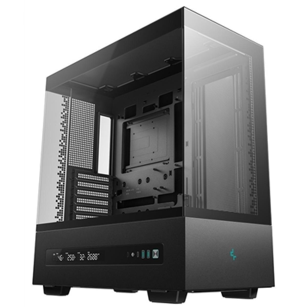 DeepCool CH690 Digital ATX Mid-Tower Case, High-Airflow PC Case with Semi-Glass Panel, USB-C Port, Support for 420mm Radiator, 450mm GPU, ATX PSU, Black