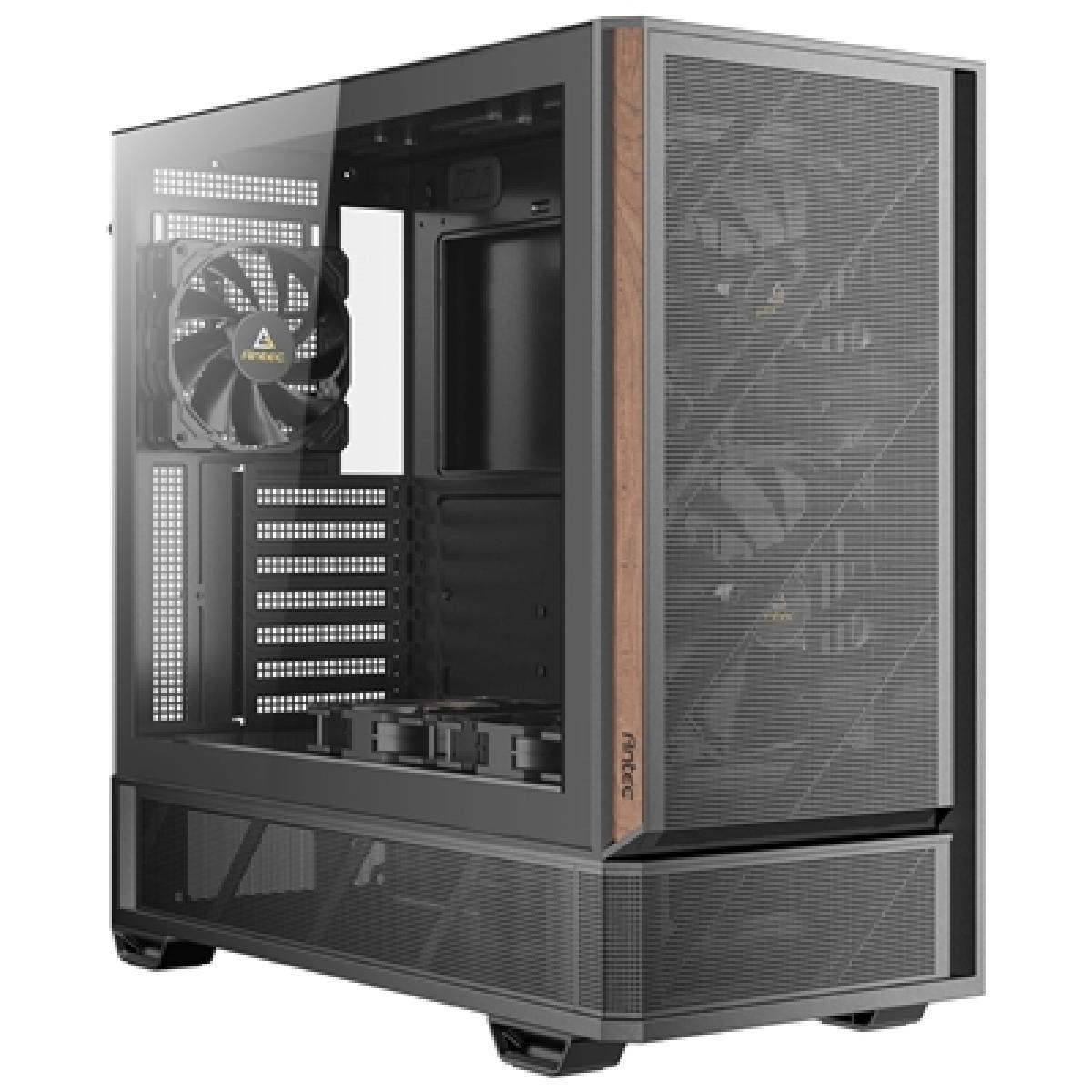 Antec P30 Air Mid-Tower ATX Gaming Case, High-Airflow Mesh Front, Support for 360 mm Radiator, Tempered Glass Side Panel, USB-C & Five Pre-Installed Fans