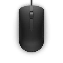 Dell MS116 Wired USB Mouse, 2-Buttons, 1000dpi and Optical Tracking, Ambidextrous Design for PC, Mac and Laptop, Black