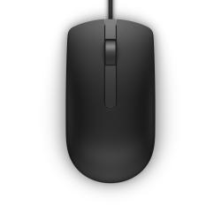 Dell MS116 Wired USB Mouse, 2-Buttons, 1000dpi and Optical Tracking, Ambidextrous Design for PC, Mac and Laptop, Black