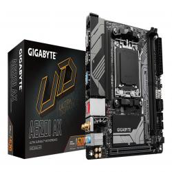 GIGABYTE A620I AX Motherboard - Supports AMD Ryzen 8000 CPUs, 5+2+1 Phases Digital VRM, up to 6400MHz DDR5 (OC), 1xPCIe 4.0 M.2, Wi-Fi 6E, 2.5GbE LAN, USB 3.2 Gen 2