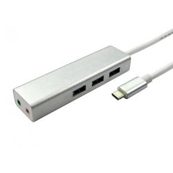 CDL USB C-3 Port USB 3 Hub+2x3.5mm